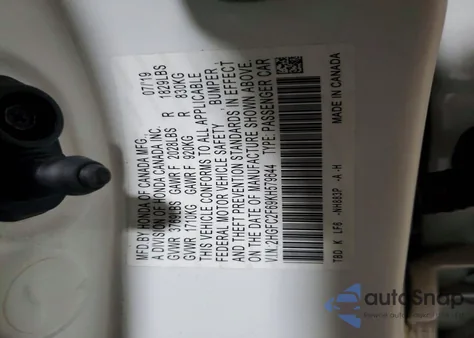 2019 Honda Civic Lx z USA, uszkodzony, nr VIN 2HGFC2F69KH579644